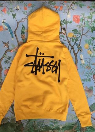 Толстовка жёлтая stussy | худи стасси | кенгурушка стусси