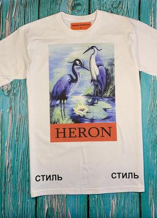 Біла футболка heron preston • стильна з бірками