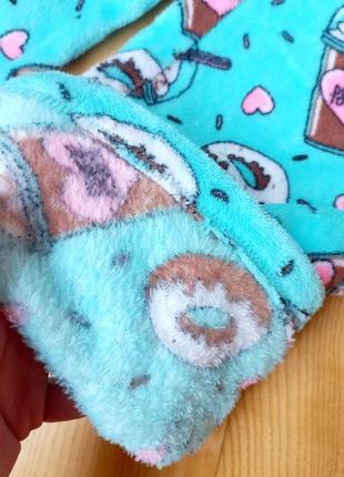 Махровые пижамные штаны пончик  / голубые штаны / пижама / плюшевые теплые  штаны / пироженко / для девочки 10-12 лет / одежда для сна для дома5 фото