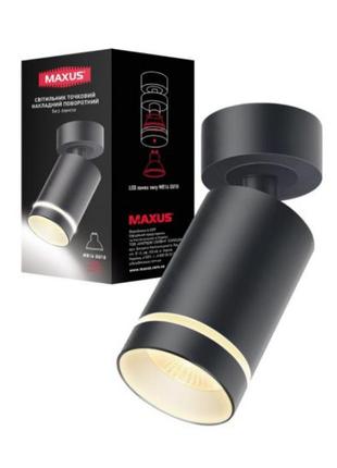 Світильник точковий накладний поворотний без лампи max-sd-gu10-bl maxus surface downlight base mr16 gu10 black