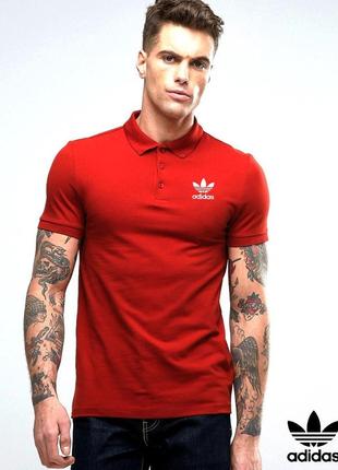 Футболка поло adidas | червона теніска адідас xs