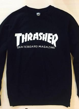 Thrasher свитшот • реальные фото бирки • трешер черная толстовка4 фото