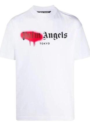 Футболка белая palm angels red spray • палм анджелс футболка xs
