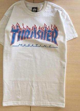 Футболка thrasher жіноча біла. оригінальна бірка xs