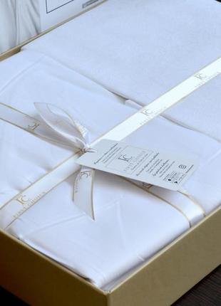 Турецька постільна білизна сатин-жаккард 200 220 фірмова, євро комплекту постільної білизни білий7 фото