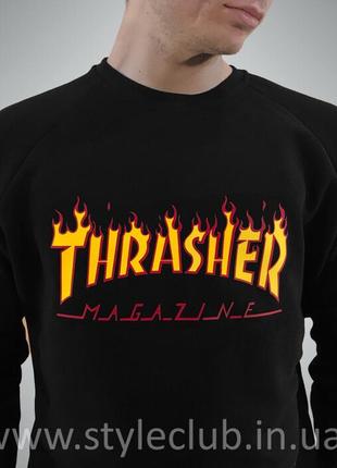 Thrasher magazine свитшот • бирка трешер • черная мужская кофта2 фото
