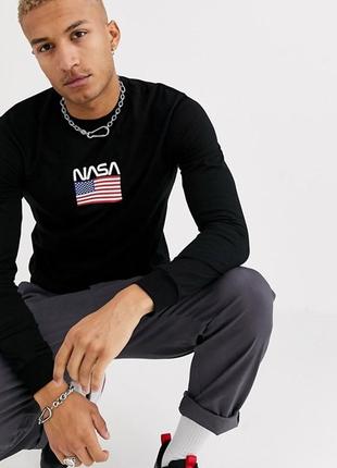 Свитшот чёрный nasa usa • кофта наса xs