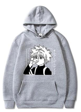 Худи серый loys aниме killua eyes killua xs