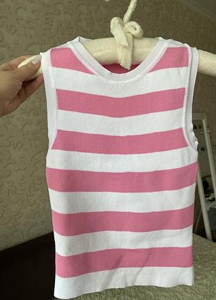 Майка в полосочку в мілкий рубчик 🤍