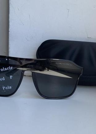 Солнцезащитные мужские очки унисекс авиатор черные 2023