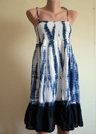 Платье сарафан с принтом тай-дай
