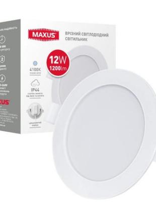 Світильник світлодіодний maxus rdl 12w 4100k ip441 фото