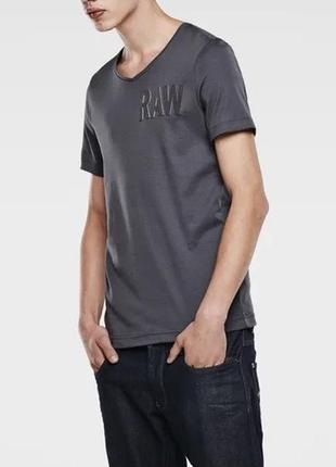 Чоловіча сіра брендова футболка майка g-star raw denim 3301 5620 оригінал raw розмір м