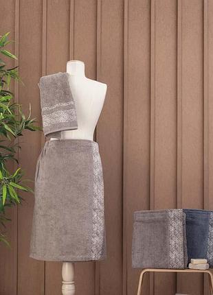 Набір для лазні чоловічий в подарунок, набір для походу в лазню для чоловіків подарунковий коричневий pupilla ares