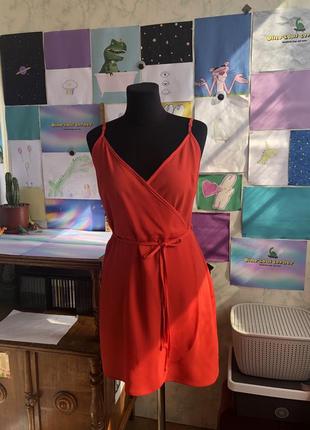 Женское платье на запах на бретелях красного цвета asos1 фото