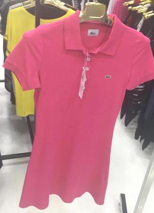 Платье поло розовое lacoste 3