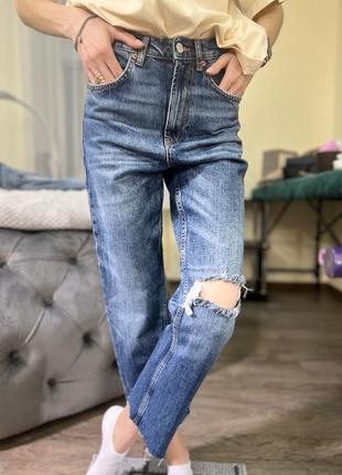 Джинси zara труби з високос посадкой