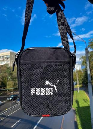 Барсетка puma чорна сумка через плече  чоловіча / жіноча