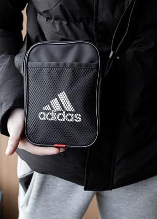 Барсетка adidas  черная сумка через плечо мужская / женская5 фото