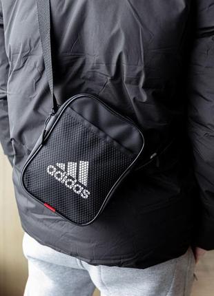 Барсетка adidas  черная сумка через плечо мужская / женская6 фото