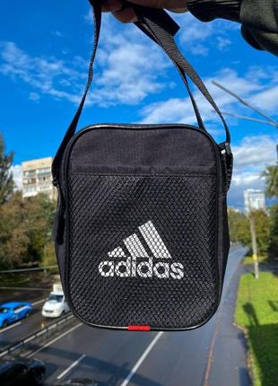 Барсетка adidas  черная сумка через плечо мужская / женская9 фото