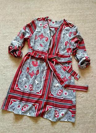 42р. свободное лёгкое платье под пояс в этно-стиле