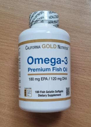 California gold nutrition, омега-3, рыбий жир, 100 капсул