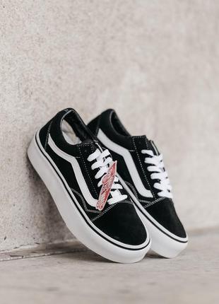 Женские кеды vans classic platform black white 36-37-38-39-40-41