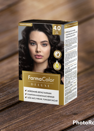 Крем-краска для волос farma color deluxe каштановый 4.01 фото