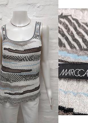 Marc cain оригинальная майка из льна и вискозы