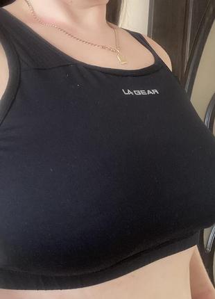 Шикарный, топ, для спорта, черного цвета, от бренда: la gear 👌