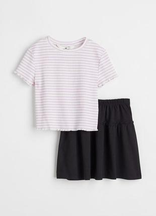 Стильный комплект для девочки юбка футболка h&amp;m эйч энд эм