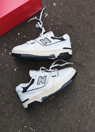 New balance 550 кроссовки кожаные черно-белые 41-45р