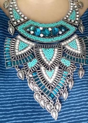 Ожерелье в этническоом стиле с серьгами3 фото