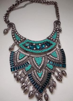 Ожерелье в этническоом стиле с серьгами5 фото