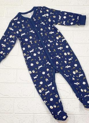 Человечек с закрытыми ножками темно-синий собачки р.74 smil 108479
