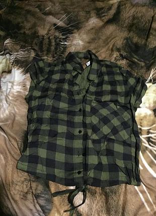 Красивая укорочённая блузка рубашка размер xs bershka