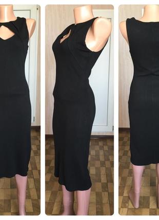 Платье миди облегающее с ромбовидным вырезом на груди f&f 10, подойдёт на s/m
