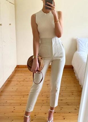 Брюки с высокой талией zara