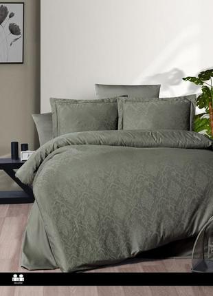 Турецкое постельное белье сатин-жаккард 200 220 фирменное, евро комплекта постельного белья хаки
