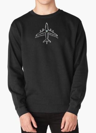 Світшот толстовка унісекс з патріотичним принтом мрія ніколи не вмирає літак