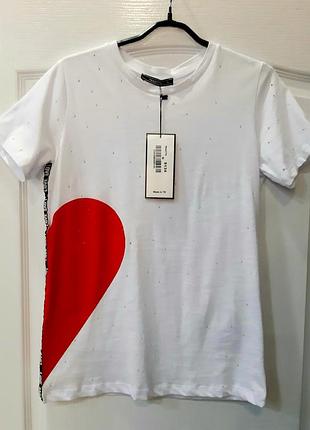 Футболка біла з серцем trikotto туреччина