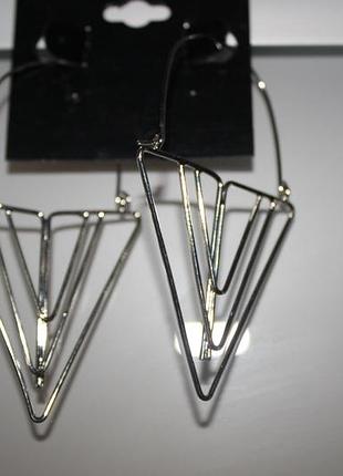 Серьги треугольники серебро asos
