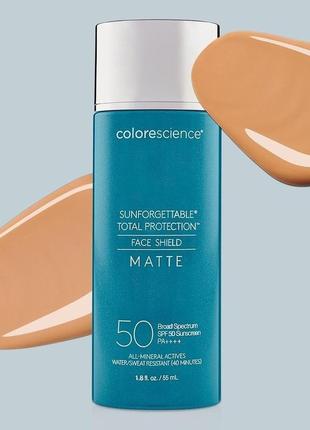 Сонцезахисний крем для обличчя з ефектом матування colorescience face shield matte spf 50