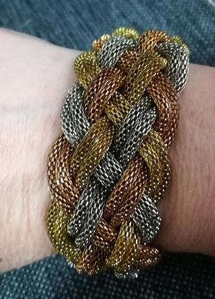 Браслет винтажный с плетением.