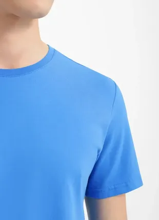 Мужская футболка однотонная голубой3 фото