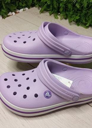 Crocs crocband кроксы сабо лавандового цвета1 фото