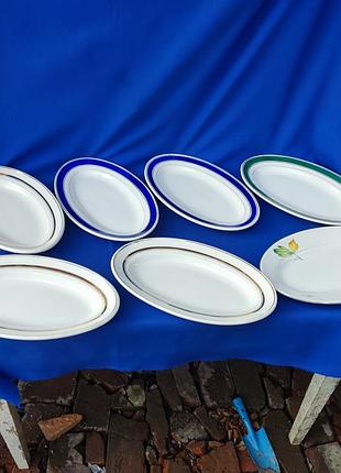 Овальная тарелка времён ссср советская селёдница салатница керамика фарфор