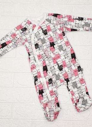 Чоловічок з закритими ніжками для дівчинки, р.68, котики mario kids 20в12-08-10