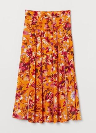 Стильная юбка в цветочный принт h&amp;m